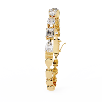 Bracelet de luxe multi-formes en diamant CVD HPHT cultivé en laboratoire, or massif 14 carats, diamants taillés mixtes, bijoux fins pour femmes