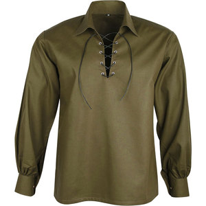 Chemise Kilt Jacobite Écossaise Traditionnelle Personnalisée pour Homme, en Coton, à Manches Longues, Style Rétro, à Lacets, pour Costume, Vente en Gros - Product Image 1