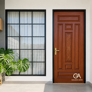 Puerta Interior de Madera Sólida Golden Aero, Diseño Tradicional, Aislamiento Acústico, Puerta de Dormitorio con Acabado de Superficie, Apertura Manual - Product Image 2