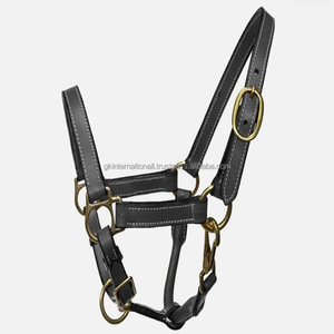 Licol de cheval équestre en cuir marron noir de haute qualité avec muserolle en cuir rembourré souple équipement de cheval collier de tête de cheval - Product Image 5