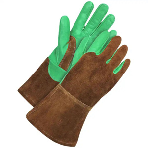 Gants de soudage TIG en cuir de vachette renforcé et croûte de cuir, résistants à l'abrasion et à la chaleur, pour la lutte contre les incendies et le barbecue - Product Image 3