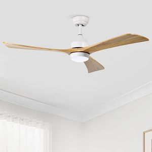 Bianco naturale 52 \ "LED ventilatore da soffitto 3 pale silenzioso motore a corrente continua 6 livelli di velocità telecomando per uso interno Patio soggiorno - Product Image 2