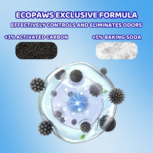 Litière pour chat à base de bentonite par EcoPaws, formule à forte absorption, faible poussière, contrôle des odeurs, litière pour chat en argile naturelle - Product Image 1