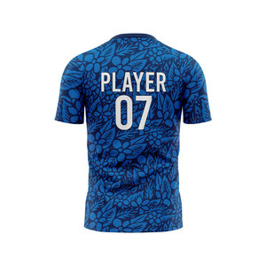 Tenues de football bleues et blanches personnalisables en gros pour adultes, personnalisées avec le nom du club, sublimation, vêtements de sport vierges - Product Image 2