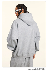 Sweat à capuche unisexe en molleton 100% coton, couleur unie personnalisable, 210 g/m², coupe oversize, style streetwear, écologique, respirant, sans cordon de serrage, pour la gym - Product Image 4