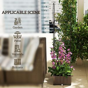 Self-Watering 69.7\" Garden Trellis Raised <b>Planter</b> Box for Tomatoes Climbing Plants Hanging Baskets Accessory for <b>Vegetable</b> - Product Image 2
