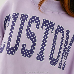 Sudadera con Cuello Alto y Logotipo Personalizado Bordado, Diseño de Puntos, Corte Holgado, Transpirable, de Algodón y Felpa, Ecológica, para Mujer - Product Image 3