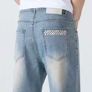 Pantalones Vaqueros de Lona para Hombre, Económicos, Ligeros, Transpirables, Ecológicos, Casuales, de Pierna Recta y Ancha, de Algodón, con Lavado Ácido - Product Image 3