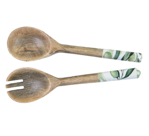 Classic Mango Wood <b>Salad</b> Server With Enamel Handle Wooden <b>Salad</b> <b>Spoon</b> Set Kitchenware Organic Wood Cutlery Set 2 Pcs <b>Salad</b> Tools - Product Image 4