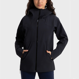 Women's Softshell Hooded Winter <b>Light</b> <b>Jacket</b> <b>Waterproof</b> Windproof Sports Coat Zipper Stand Breathable Outdoor Hiking Clothing - Product Image 4