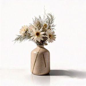 Jarrón de cerámica para mesa con rayas azules y blancas y doble asa, diseño escandinavo, esmaltado, exquisito, duradero, de 8 a 16 pulgadas. - Product Image 3