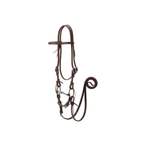 High Quality Brown Leather Mesh & Nylon Horse Headstall with Silver Conchos and <b>Bit</b> for Equestrian Use - Product Image 1