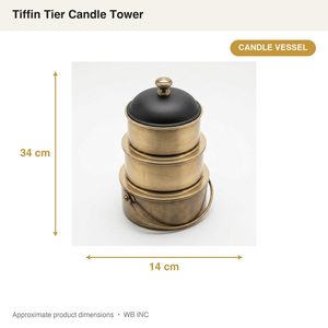 Candelabro de Latón Antiguo Negro de Cuatro Niveles de 34 cm Hecho a Mano, Decoración de Hogar de Lujo con Atractivo para Mesas de Boda, Ideal para Hoteles y Bodas - Product Image 6