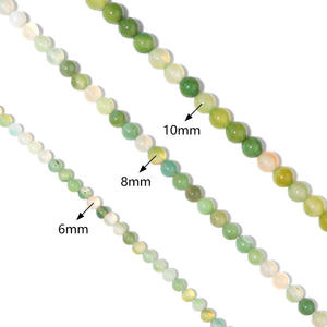 Top Grade 6/8/10mm Dyed Apple Green Agate <b>Stone</b> <b>Beads</b> Tricolor Grape Agate Light Yellow Loose <b>Stone</b> <b>Beads</b> Handmade Jewelry - Product Image 2