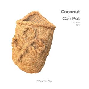 Pot suspendu en fibre de coco de haute qualité 13x25cm, pot conique en fibre naturelle pour orchidées, plantes suspendues, utilisation en jardin - Product Image 1