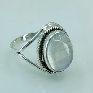 Rainbow Moonstone <b>Ring</b> 925 Sterling <b>Silver</b> Handmade Statement Promise <b>Ring</b> for Women <b>Boho</b> Oval June Birthstone Jewelry - Product Image 3
