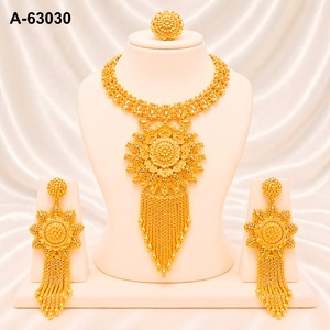 MOLL JEWELLERS Indian Bridal <b>Necklace</b> Set <b>Statement</b> Pendant Earrings Zinc Alloy Zircon Trendy Gold Silver Plated A-63027 - Product Image 4