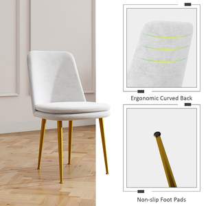 Chaises de salle à manger d'appoint PPL de style moderne du milieu du siècle, sans accoudoirs, avec coussins épais et pieds en métal robustes pour une utilisation en cuisine - Product Image 6