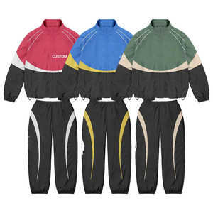 Conjunto Deportivo 2 en 1 Personalizado para Hombre, Chaqueta Cortavientos Impermeable y Resistente al Viento con Cierre de Cordón, Tejido de Nailon Ligero, Color Sólido - Product Image 6