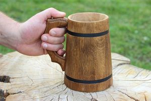 Premium Quality Polished Handmade Natural Wood Eco-Friendly Mug Tankard for Cold Drinks Beer Coffee Tea Stylish Dining - Product Image 2