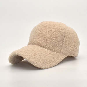 Customizable Teddy Fleece Baseball <b>Cap</b> with Soft Sherpa Texture Curved Brim Casual <b>Winter</b> Hat Custom Logo Wholesale Headwear - Product Image 2