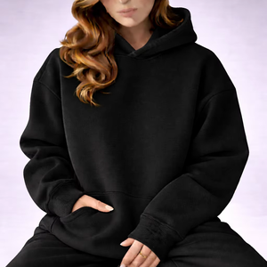 Sweat à capuche long et ample pour femme, très demandé, doublé polaire épais, chaud pour l'hiver, décontracté, confortable et élégant - Product Image 1