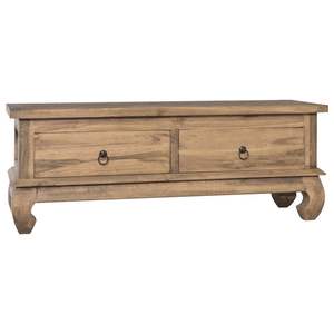 Soporte para TV de madera maciza de teca de 43,3 x 13,8 x 15,7 pulgadas: soportes para TV elegantes y duraderos - Product Image 1