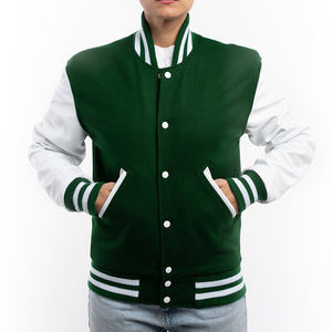 Veste varsity élégante pour femmes, conçue avec des matériaux doux, des détails côtelés et une ambiance sportive et décontractée pour les tenues d'automne et d'hiver, en solde. - Product Image 1