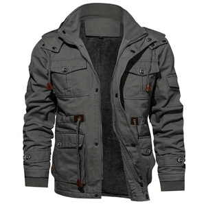Veste polaire unisexe noire formelle, col montant, fermeture éclair, imperméable, coupe-vent, hiver, coupe ajustée, 100 % polyester, rembourrée et épaisse - Product Image 4