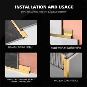 Garniture d'angle en céramique flexible et durable en acier inoxydable Garniture de <span class=keywords><strong>carrelage</strong></span> en aluminium à 90 degrés pour sols - Product Image 5