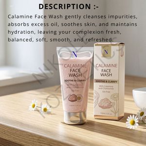 Nettoyant visage à la calamine pour un nettoyage doux et apaisant, soin de la peau, contrôle du sébum, hydratant, nettoyant visage quotidien pour tous types de peau - Product Image 5