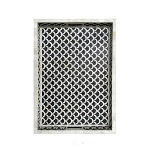 Bandejas Rectangulares Hechas a Mano, Bandejas Grises para Servir, Estilo Indio con Incrustaciones de Hueso, Decoración Elegante de Madera para el Hogar, Dubái, Arabia Saudita - Product Image 2