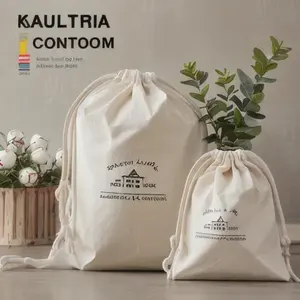 ถุงผ้าแคนวาสแบบมีเชือกผูก ขนาดสั่งทำได้ รีไซเคิลได้ สำหรับใส่กระเป๋าถือและซักผ้า ขายส่ง - Product Image 3