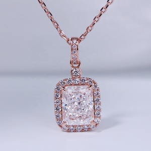 Glace Pilée Cubique Zircone Femmes Bijoux 925 Argent De Luxe Halo Pendentif Collier Accessoires De Bijoux Destiny Bijoux - Product Image 2