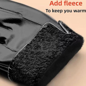 Winter Leather <b>Gloves</b> For Men Comfortable Thermal <b>Gloves</b> For Cold Weather Sports Driving Camping And Outdoor Activities - Product Image 4