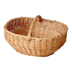 Nouveaux produits : Panier tressé artisanal imitation rotin, portable, pour cueillette de fruits et légumes et courses au jardin - Product Image 5