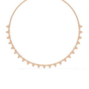 Round Synthetic Lab Diamond <b>Necklace</b> 10K 14K 18K Rose Gold Floral Vine Inspired Design for Elegant Women’s Diamond Jewellery - Product Image 2