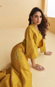Dhwaja Export Silk Free Size Stitched <b>Suit</b> with Embroidery Work - Product Image 4