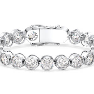 Pulseras de tenis REYES de 7 mm con moissanita y cierre de caja en plata de ley 925, moissanita certificada GRA, regalo de aniversario, joyería fina - Product Image 4