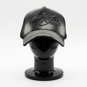 Casquette de baseball vintage sportive à visière incurvée, effet vieilli, avec lettres, 5 panneaux, ajustable, en polyester/coton, haute qualité, modèle El - Product Image 3