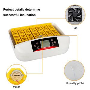 Incubadora de Aves de Corral Totalmente Automática para 42 Huevos con Visor de Huevos, Estándar Estadounidense, Amarillo y Blanco, Diseño Práctico - Product Image 6