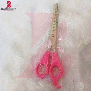 Ciseaux à effiler les cheveux rose vif avec manche en plastique, 6 pouces, ciseaux de barbier professionnels en acier inoxydable, outils de coiffure - Product Image 3