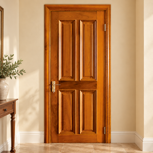 Puerta de madera maciza GA-08S con núcleo sólido, panel moldeado de tamaño personalizado clásico para sala de estar - Product Image 1