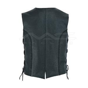 Stylish <b>Leather</b> <b>Vest</b> Genuine Material Sleeveless Apparel Sturdy Stitching Secure Closure Practical Pockets Bulk Manufacturing - Product Image 5