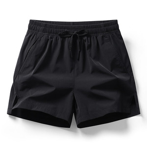 Pantalones Cortos Deportivos Casuales para Hombre, de Color Sólido, Secado Rápido, con Cordón Ajustable, Cintura Media, Tela de Poliéster - Product Image 1
