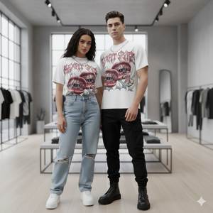 T-shirt Homme Vintage Délavé à l'Acide Coupe Oversize 100% Coton Personnalisé Impression DTG Col Rond Manches Courtes Marque Privée - Product Image 4