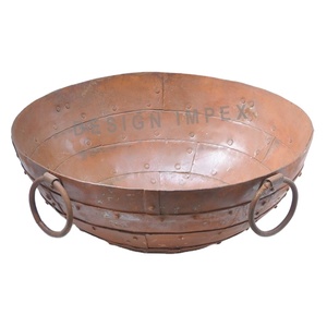 Support de foyer personnalisé OEM ODM avec quatre poignées style européen en fonte extra large Kadai de cuisson pour décoration de Noël - Product Image 1