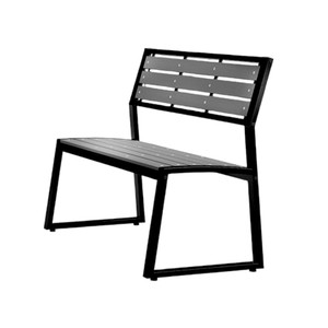 Modern Outdoor Patio Bench Metal & <b>PS</b> Slat Durable Design Water Resistant Comfort Seating with Backrest for Park & Hospital Use - Product Image 4