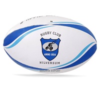 Ballon de rugby d'entraînement professionnel personnalisé en caoutchouc synthétique avec logo de club cousu à la main pour les entraîneurs