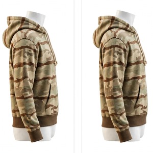 NEXTEX Sweat à capuche court camouflage sable de haute qualité, pull personnalisé respirant en molleton de coton à rayures chocolat - Product Image 2